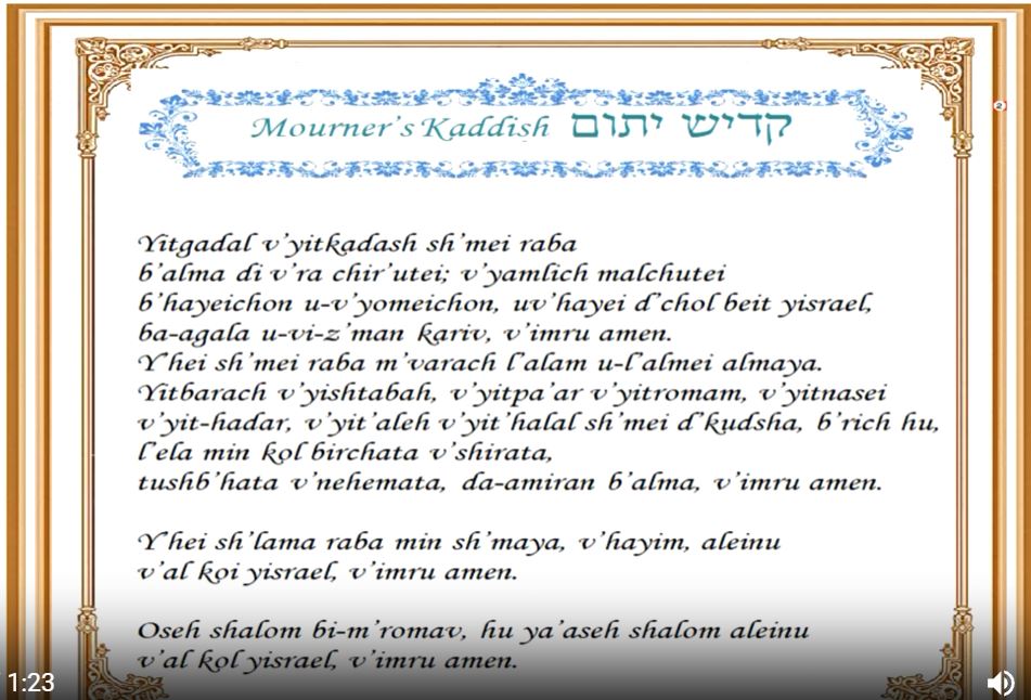 Mourner's Kaddish Hebrew Text